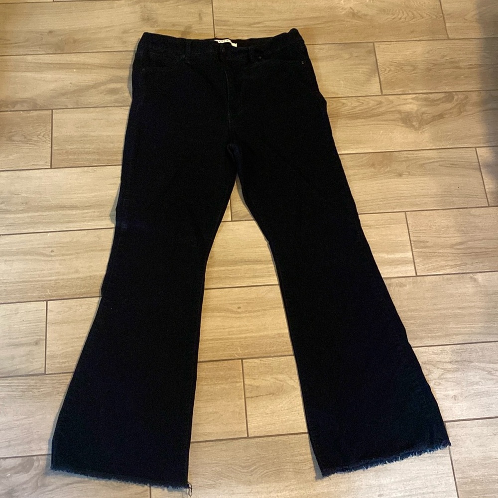 Black Corduroy Wide Legged Jeans